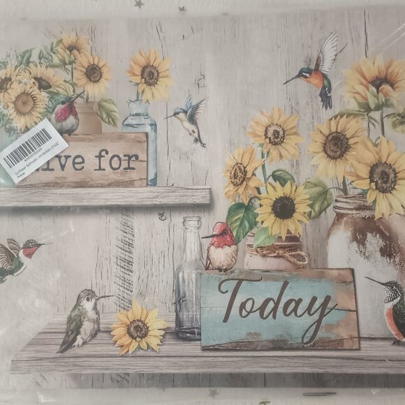 New canvas print Sunflowers Hummingbirds 12" x 16" - Picture 2 of 3